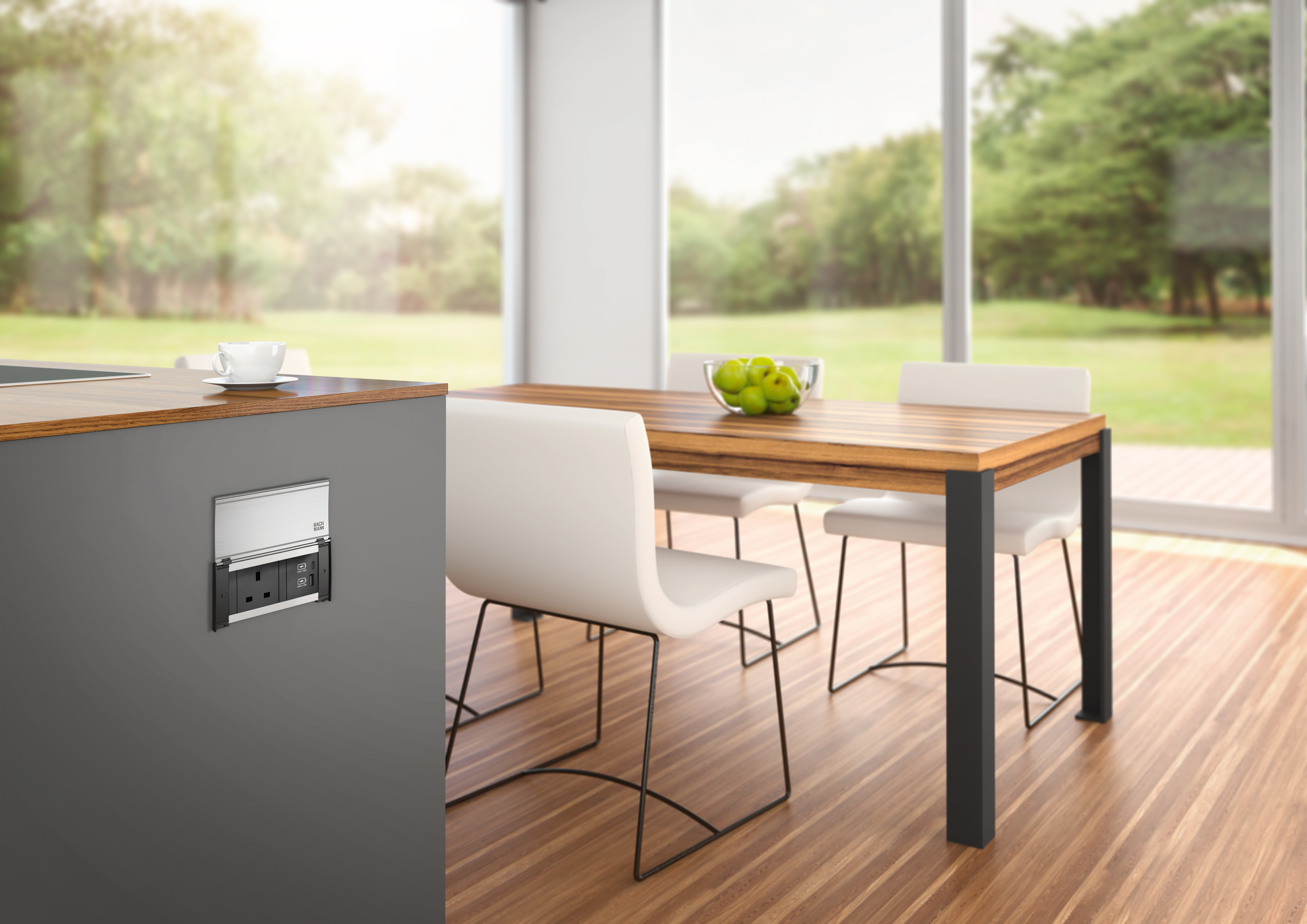 BACHMANN_KAPSA_2way_1xUK_USB_A+C_Aluminum_IslandKitchen